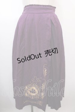 画像1: axes femme / アラジン刺繍ミディスカート  パープル Y-25-01-23-059-AX-SK-SZ-ZT174