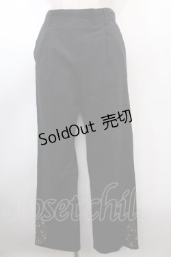 画像1: axes femme / 裾刺繍ストレートパンツ  紺 Y-25-01-23-065-AX-PA-AS-ZY