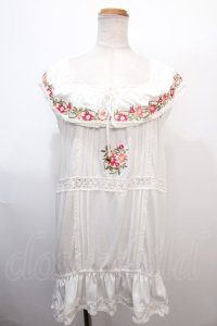LIZ LISA / お花刺繍チュニック 0 白 Y-25-01-23-073-LO-OP-SZ-ZS