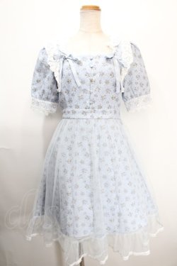 画像1: Bubbles / スクエアネックシースルーワンピース F サックス Y-25-01-23-099-CA-OP-SZ-ZY