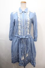 画像1: 【SALE】axes femme / フレアシャツワンピース  ブルー Y-25-01-23-102-AX-OP-AS-ZT146 (1)