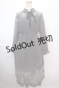 axes femme / レース柄プリントワンピース M 黒 Y-25-01-23-107-AX-OP-SZ-ZI