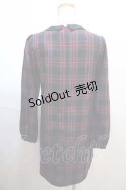 画像2: 【SALE】evelyn / 長袖襟フリルワンピース M 紺 Y-25-01-23-112-LO-OP-SZ-ZT191