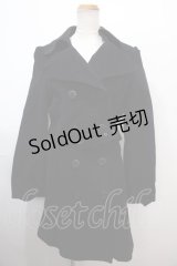 MIHO MATSUDA / ベルト付きWボタンコート M 黒 Y-25-01-23-118-GO-CO-SZ-ZT-C061