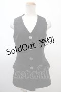 MIHO MATSUDA / 王冠刺繍ボタンベスト M 黒 Y-25-01-23-002-GO-TO-SZ-ZY