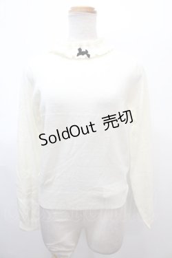 画像1: Ank Rouge / ミニリボンハイネックニットトップス M アイボリー Y-25-01-23-029-CA-BL-SZ-ZT191