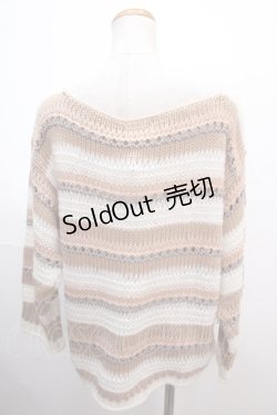 画像2: LIZ LISA / ボーダーニット 0 オフ×ベージュ Y-25-01-23-038-LO-TO-SZ-ZT301