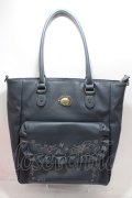 axes femme / 縦型ポケット付きA4トートバッグ  紺 Y-25-01-30-049-AX-BG-SZ-ZY