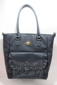 axes femme / 縦型ポケット付きA4トートバッグ  紺 Y-25-01-30-049-AX-BG-SZ-ZY