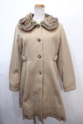 axes femme / ビジューボタンロングコート  ベージュ Y-25-01-30-078-AX-CO-AS-ZT-C033