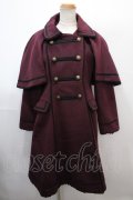 axes femme kawaii / ケープ付きナポレオンコート M ワイン Y-25-01-30-085-AX-CO-SZ-ZT-C033