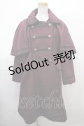 axes femme kawaii / ケープ付きナポレオンコート M ワイン Y-25-01-30-085-AX-CO-SZ-ZT-C033