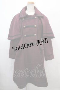 axes femme kawaii / ケープ付きナポレオンコート M ワイン Y-25-01-30-085-AX-CO-SZ-ZT-C033