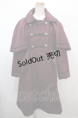 画像1: axes femme kawaii / ケープ付きナポレオンコート M ワイン Y-25-01-30-085-AX-CO-SZ-ZT-C033