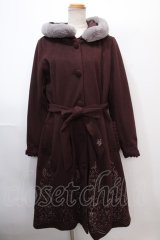 axes femme / パネル刺繍Ａラインコート L ワイン Y-25-01-30-086-AX-CO-SZ-ZT-C028