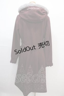 画像2: axes femme / パネル刺繍Ａラインコート L ワイン Y-25-01-30-086-AX-CO-SZ-ZT-C028