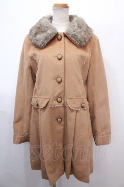 画像1: axes femme / ファー襟コート L キャメル Y-25-01-30-091-AX-CO-SZ-ZT-C037