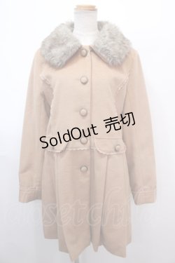 画像1: axes femme / ファー襟コート L キャメル Y-25-01-30-091-AX-CO-SZ-ZT-C037