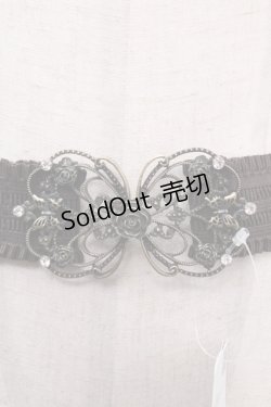 画像2: axes femme / 立体バラ×蝶ゴムベルト  Aゴールド Y-25-01-30-013-AX-ZA-SZ-ZY