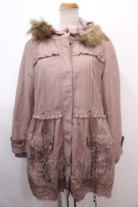 axes femme / ライナー付きフリルモッズコート  ピンク Y-25-01-30-105-AX-CO-AS-ZT-C037