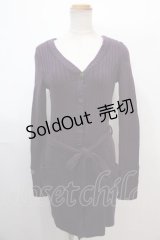 Ozz Croce / ドクロ刺繍ニットロングカーディガン  紫 Y-25-01-30-133-OO-TO-SZ-ZT425