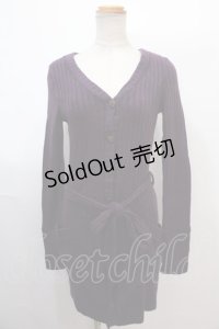 Ozz Croce / ドクロ刺繍ニットロングカーディガン  紫 Y-25-01-30-133-OO-TO-SZ-ZT425