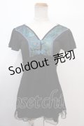 Ozz oneste / ジャガード切替チュニック  黒 Y-25-01-30-136-OO-TO-SZ-ZS