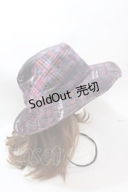 画像3: HN+nois / 英字プリントチェックハット  パープル Y-25-01-30-022-HN-AC-SZ-ZY