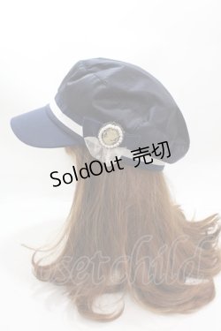 画像2: axes femme / カメオ付きサテンマリンキャス  紺 Y-25-01-30-024-AX-AC-SZ-ZY