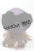 axes femme / タータンチェックリボンベレー 280×55mm 紺 Y-25-01-30-026-AX-AC-SZ-ZT-K009