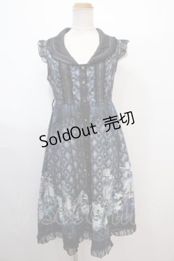 画像1: Ozz oneste / マスカレード柄ワンピース  紺紫系 Y-25-01-30-200-OO-OP-SZ-ZS
