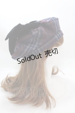 画像3: axes femme / タータンチェックリボンベレー 280×55mm 紺 Y-25-01-30-026-AX-AC-SZ-ZT-K009