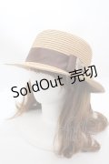 m petit by misako / TT*AMチュールリボンカンカン帽　  中茶 Y-25-01-30-029-LO-AC-SZ-ZY