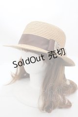 m petit by misako / TT*AMチュールリボンカンカン帽　  中茶 Y-25-01-30-029-LO-AC-SZ-ZY