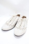 axes femme / スエードバラ刺繍バブーシュ L 生成り Y-25-01-30-040-AX-SH-SZ-ZY
