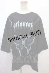 Amilige / 蝶プリントYシャツ   Y-25-02-03-061-PU-TO-SZ-ZY