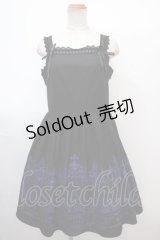 Moi-meme-Moitie / アイアンゲートジャンパースカート  ブラック×ブルー Y-25-02-03-073-MO-OP-SZ-ZY