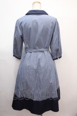 画像2: 【SALE】axes femme / ストライプワンピース M 紺 Y-25-02-03-101-AX-OP-SZ-ZT131 (2)