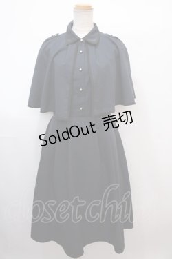 画像1: axes femme POETIQUE / ケープトレンチデザインワンピース M 紺 Y-25-02-03-102-AX-OP-SZ-ZH