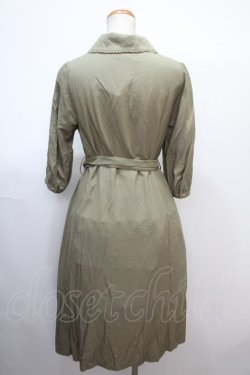 画像2: axes femme POETIQUE / スカーフ×レジメシャツワンピース M グリーン Y-25-02-03-103-AX-OP-SZ-OS