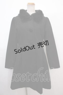 画像1: LODISPOTTO / ファー襟コート M 黒 Y-25-02-03-113-LO-CO-SZ-ZT-C040