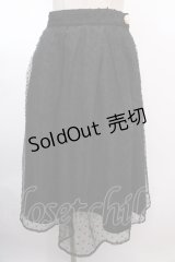an another angelus / ドットチュールスカート  黒 Y-25-02-03-121-CA-SK-SZ-ZT137