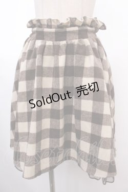 画像1: 【SALE】Ank Rouge / チェック柄ウールスカート  茶 Y-25-02-03-135-CA-SK-SZ-ZT234