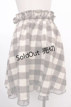 画像2: 【SALE】Ank Rouge / チェック柄ウールスカート  茶 Y-25-02-03-135-CA-SK-SZ-ZT234
