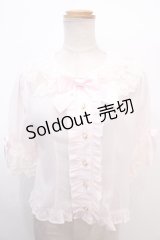 BABY,THE STARS SHINE BRIGHT / シフォン5分袖ブラウス  ピンク Y-25-02-03-017-BA-BL-SZ-ZY