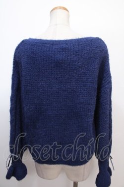 画像2: axes femme POETIQUE / ビジューボタン使いカーディガン M 紺 Y-25-02-03-021-AX-TO-SZ-ZT306