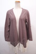 axes femme / 裾レーストッパーカーデ M モカ Y-25-02-03-028-AX-TO-SZ-ZT306