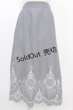 画像1: axes femme / カラー刺繍スカート  紺 Y-25-02-05-001-AX-SK-SZ-ZT