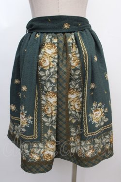 画像2: axes femme / スカーフパネル花柄スカート M グリーン Y-25-02-05-045-AX-SK-SZ-ZI