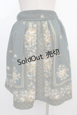 画像2: axes femme / スカーフパネル花柄スカート M グリーン Y-25-02-05-045-AX-SK-SZ-ZT376
